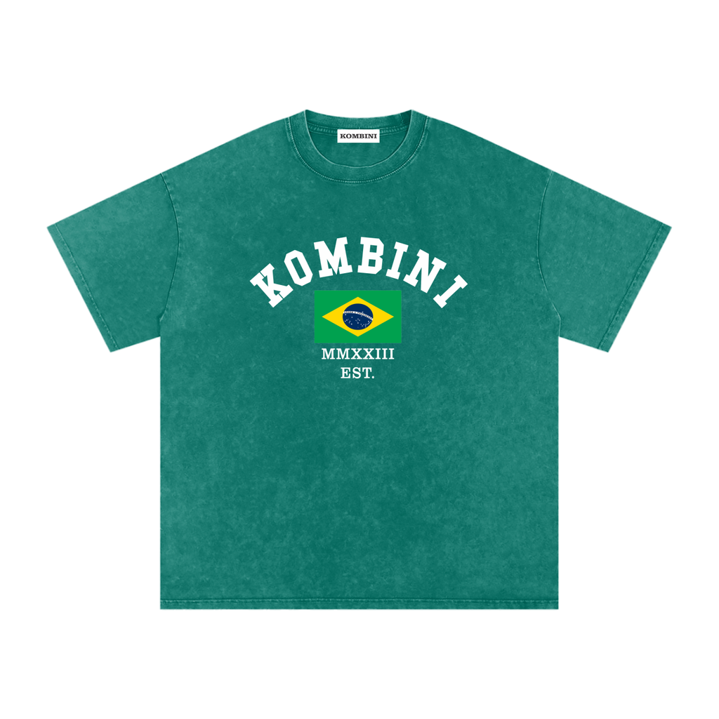 Kombini Brazil Oversized T-Shirt flat lay front view