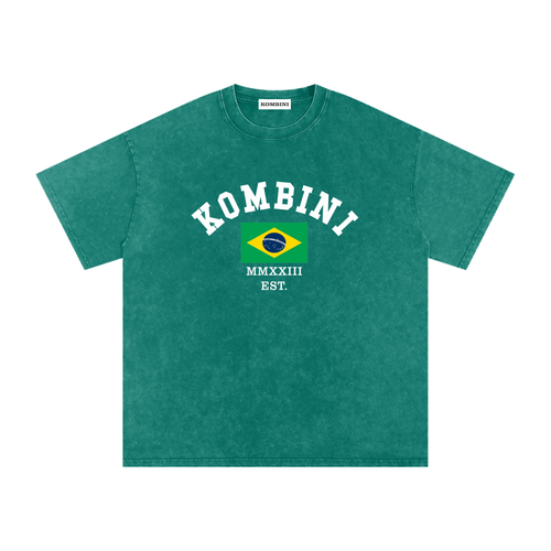 Kombini Brazil Oversized T-Shirt flat lay front view