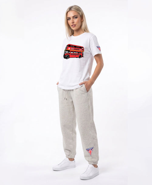 Kombini Essential Joggers worn by model on white background